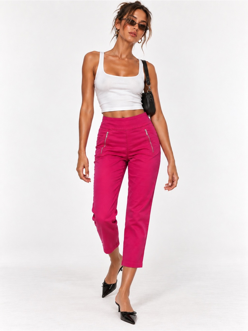 Y2K 90;s Style Soho Bright Pink Capri Pants